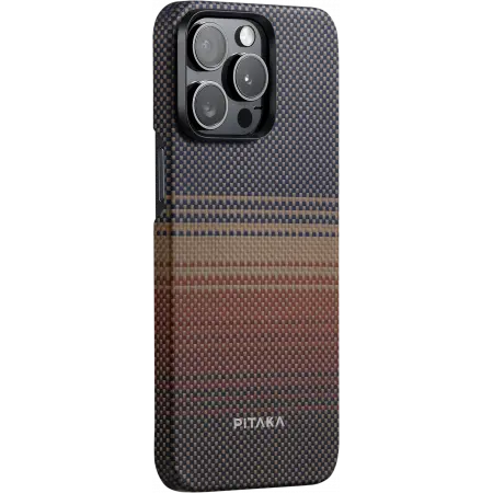 Чехол Pitaka Fusion Weaving MagEZ Case 4 iPhone 15 Pro, фиолетовый/оранжевый
