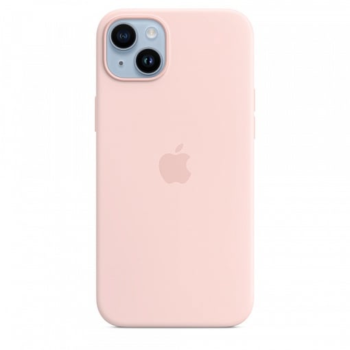 Чехол силиконовый MagSafe iPhone 14 Plus, нежно-розовый